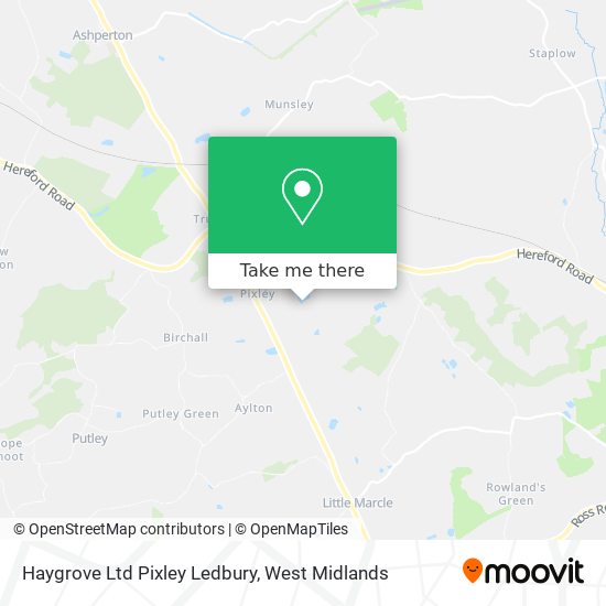 Haygrove Ltd Pixley Ledbury map