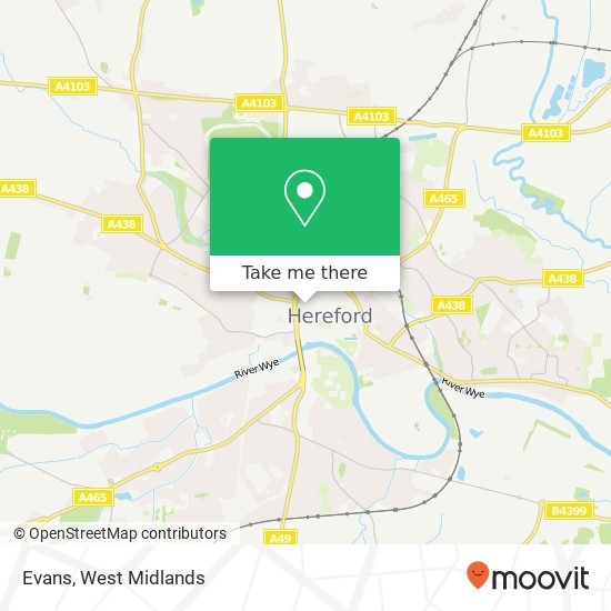 Evans, Eign Gate Hereford Hereford HR4 0 map