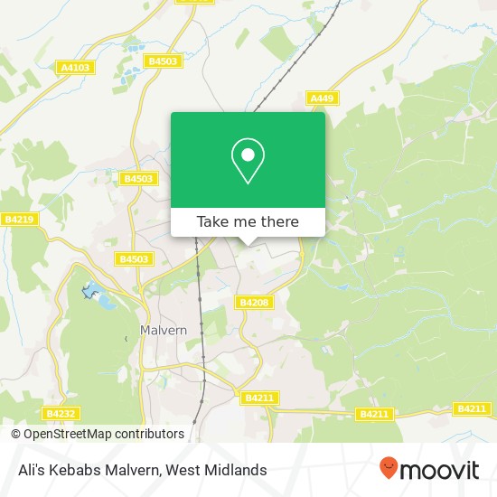 Ali's Kebabs Malvern, Great Malvern Great Malvern WR14 1 map