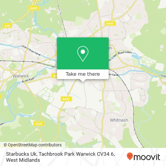 Starbucks Uk, Tachbrook Park Warwick CV34 6 map