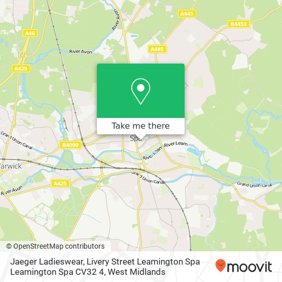 Jaeger Ladieswear, Livery Street Leamington Spa Leamington Spa CV32 4 map