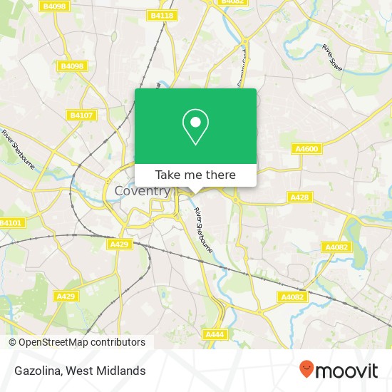 Gazolina, Vecqueray Street Coventry Coventry CV1 5 map