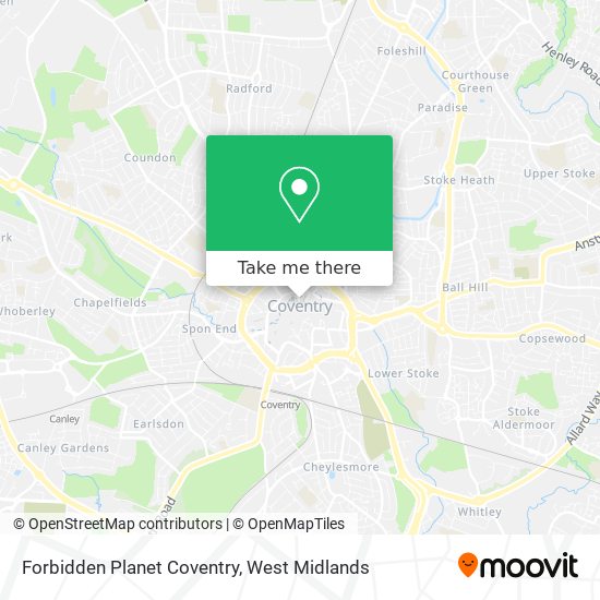 Forbidden Planet Coventry map