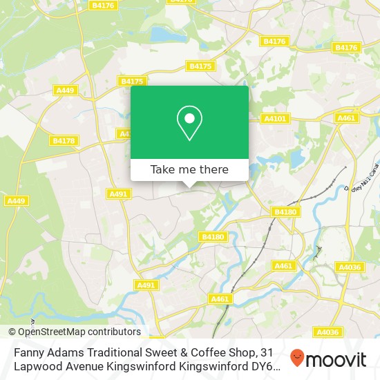 Fanny Adams Traditional Sweet & Coffee Shop, 31 Lapwood Avenue Kingswinford Kingswinford DY6 8TF map