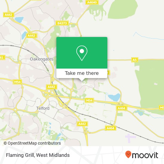 Flaming Grill, Derwent Drive Priorslee Telford TF2 9QR map