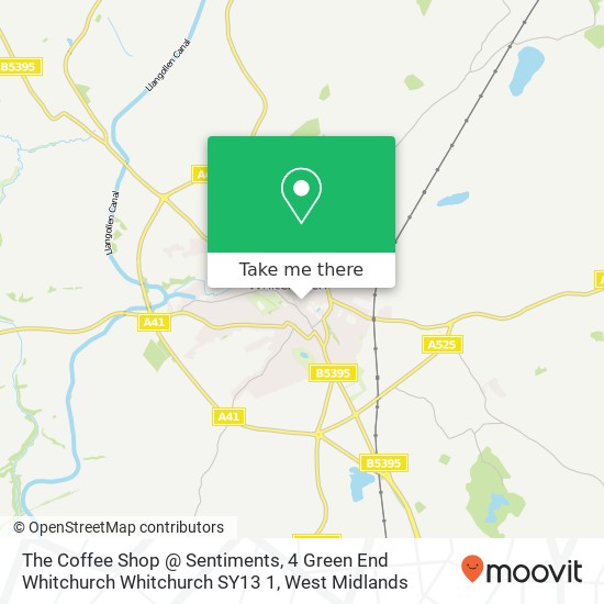 The Coffee Shop @ Sentiments, 4 Green End Whitchurch Whitchurch SY13 1 map
