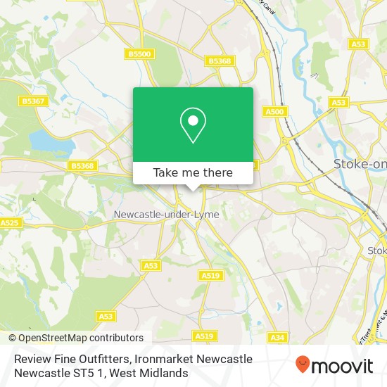 Review Fine Outfitters, Ironmarket Newcastle Newcastle ST5 1 map