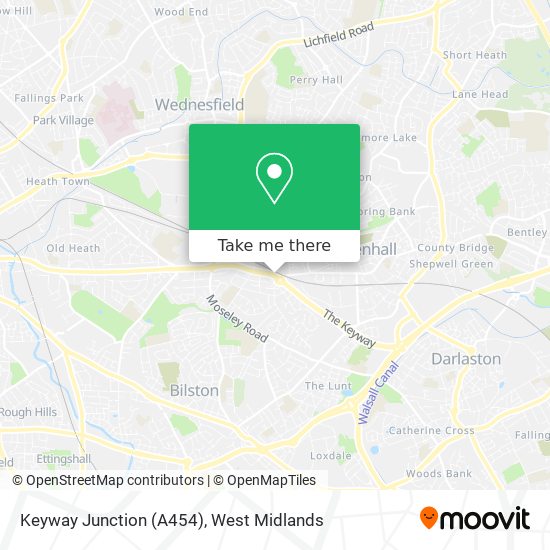Keyway Junction (A454) map