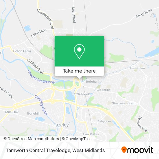 Tamworth Central Travelodge map