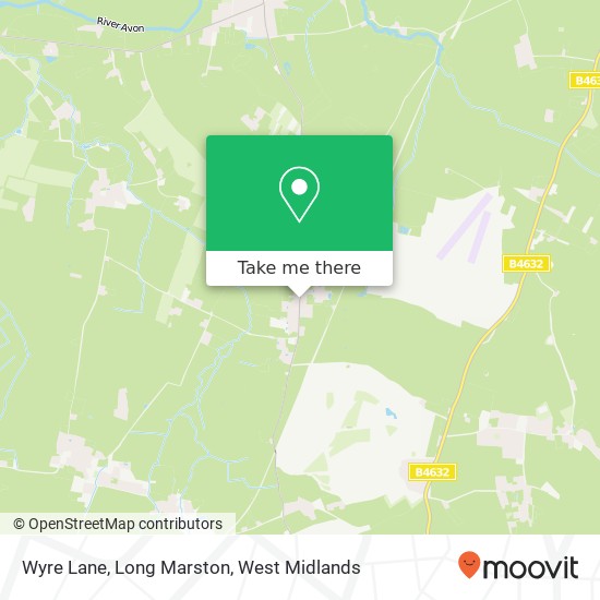 Wyre Lane, Long Marston map