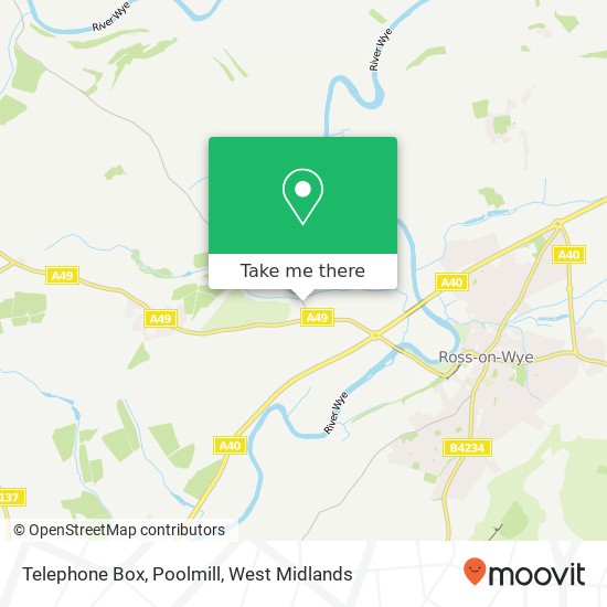 Telephone Box, Poolmill map
