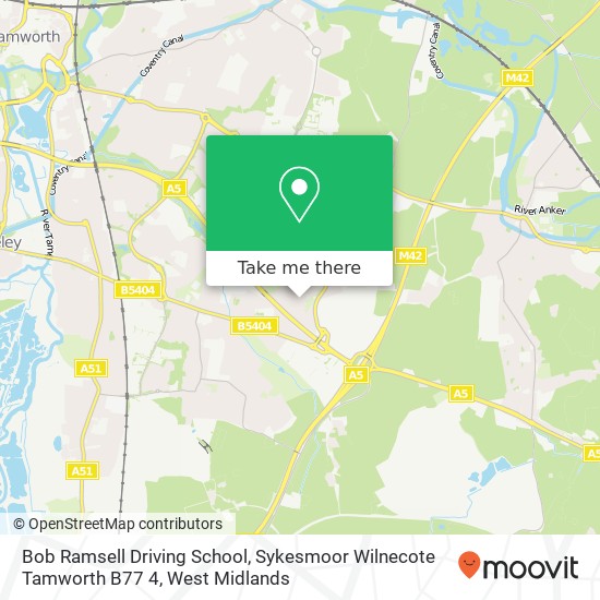 Bob Ramsell Driving School, Sykesmoor Wilnecote Tamworth B77 4 map