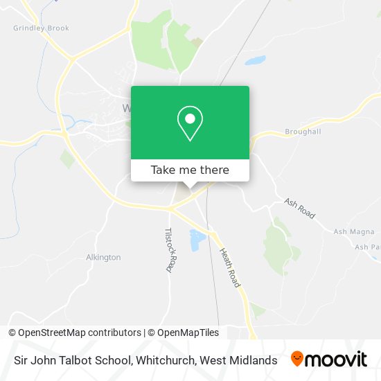 Sir John Talbot School, Whitchurch map