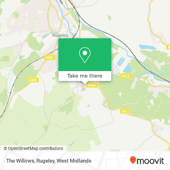 The Willows, Rugeley map
