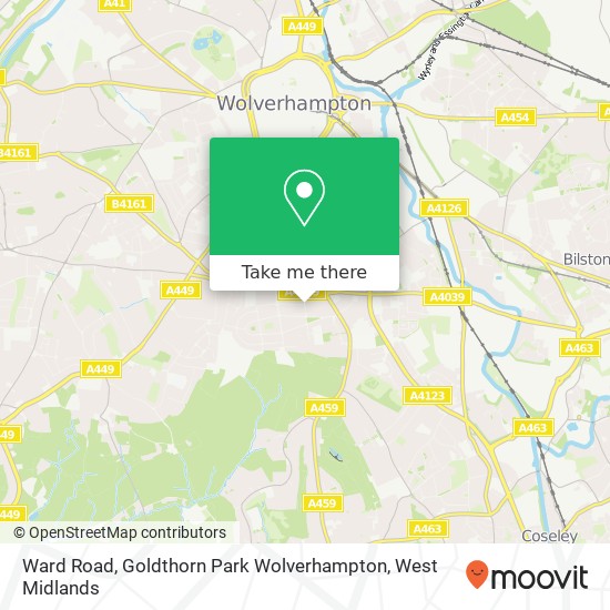 Ward Road, Goldthorn Park Wolverhampton map