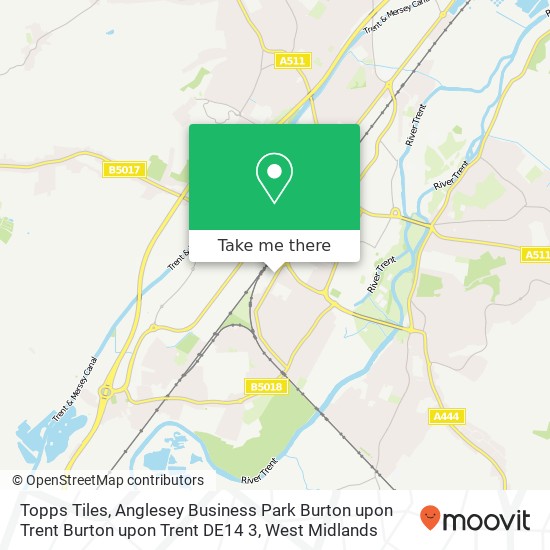 Topps Tiles, Anglesey Business Park Burton upon Trent Burton upon Trent DE14 3 map