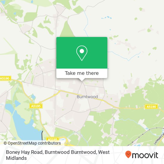 Boney Hay Road, Burntwood Burntwood map