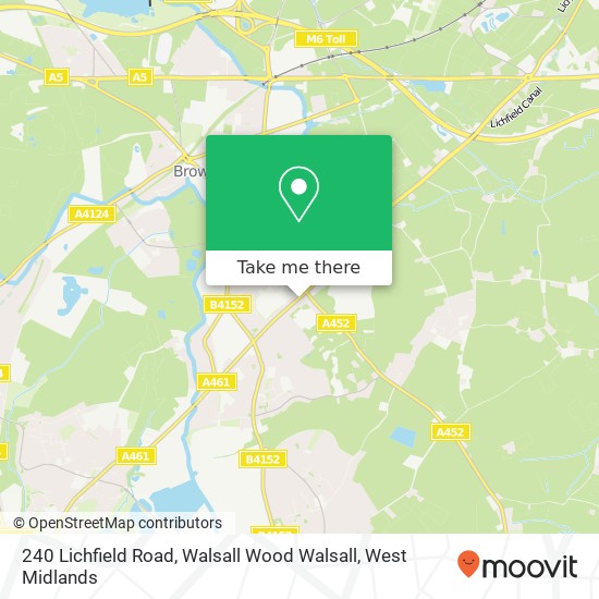 240 Lichfield Road, Walsall Wood Walsall map