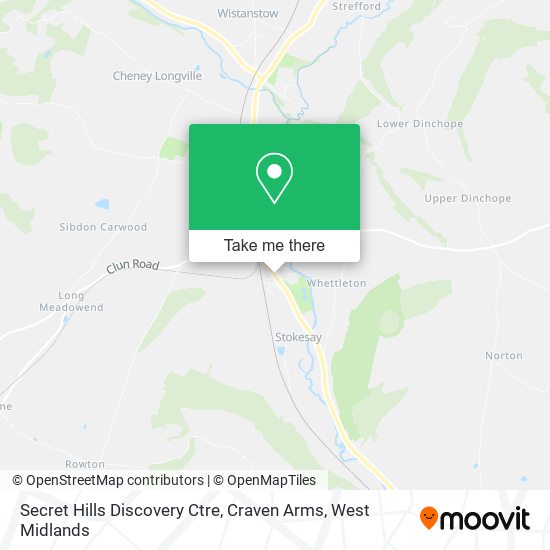 Secret Hills Discovery Ctre, Craven Arms map