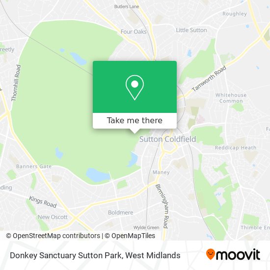 Donkey Sanctuary Sutton Park map