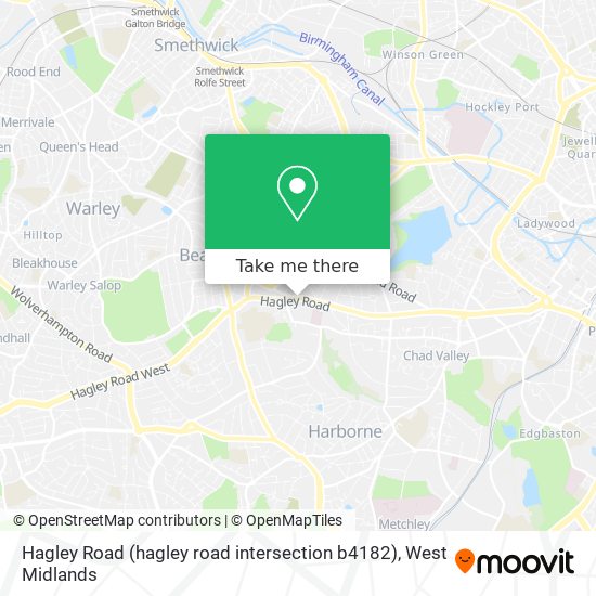 Hagley Road (hagley road intersection b4182) map