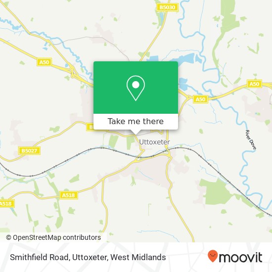 Smithfield Road, Uttoxeter map