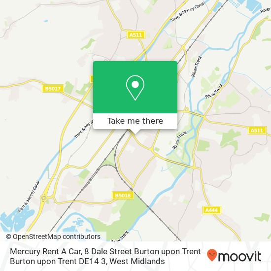 Mercury Rent A Car, 8 Dale Street Burton upon Trent Burton upon Trent DE14 3 map