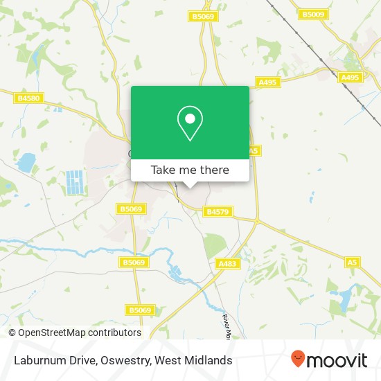 Laburnum Drive, Oswestry map