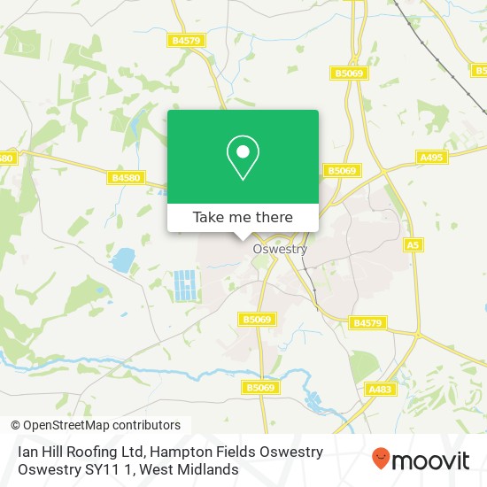 Ian Hill Roofing Ltd, Hampton Fields Oswestry Oswestry SY11 1 map