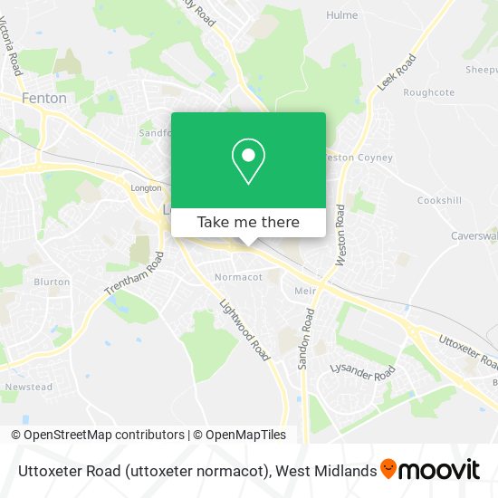 Uttoxeter Road (uttoxeter normacot) map