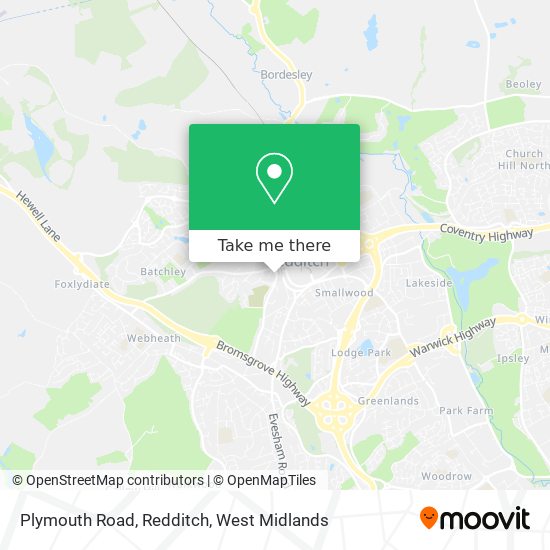 Plymouth Road, Redditch map