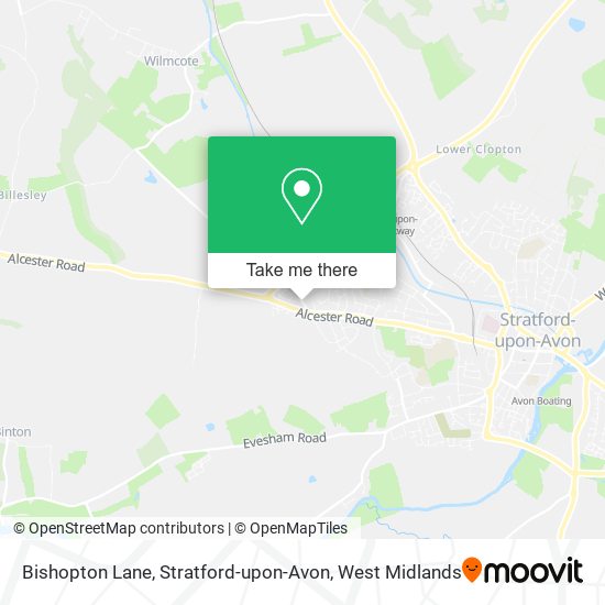 Bishopton Lane, Stratford-upon-Avon map