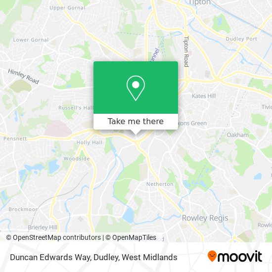 Duncan Edwards Way, Dudley map