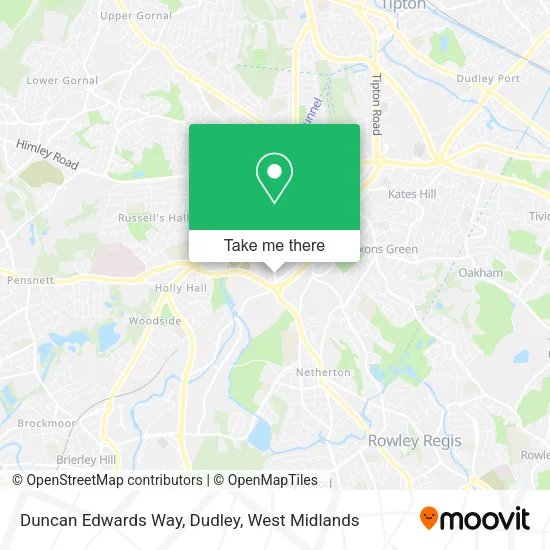 Duncan Edwards Way, Dudley map