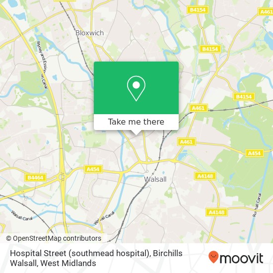 Hospital Street (southmead hospital), Birchills Walsall map