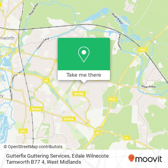 Gutterfix Guttering Services, Edale Wilnecote Tamworth B77 4 map