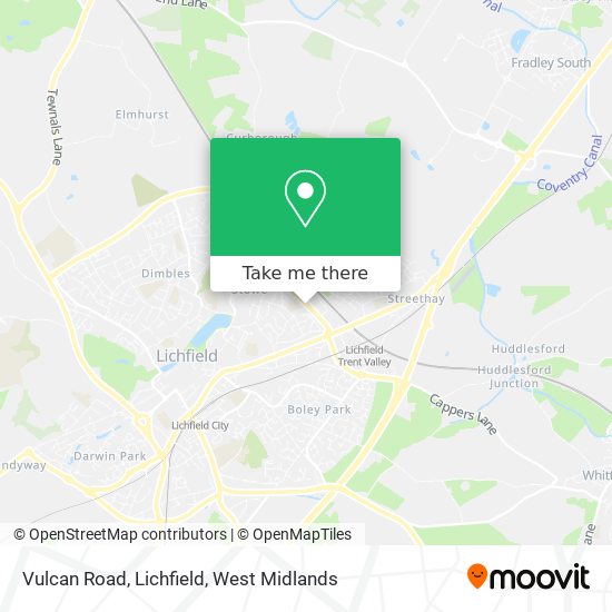 Vulcan Road, Lichfield map