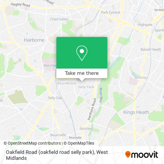 Oakfield Road (oakfield road selly park) map