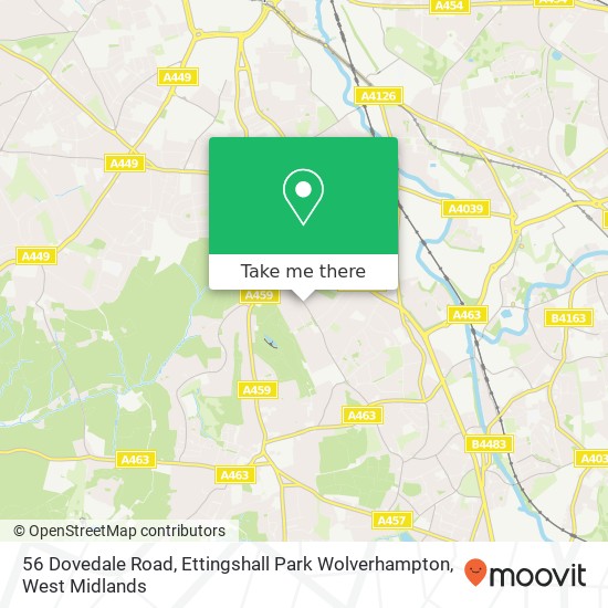 56 Dovedale Road, Ettingshall Park Wolverhampton map