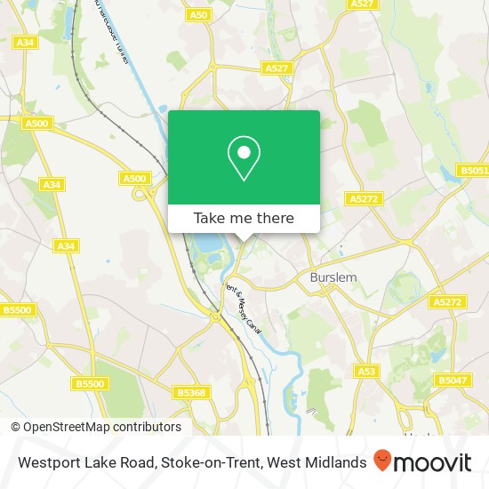 Westport Lake Road, Stoke-on-Trent map