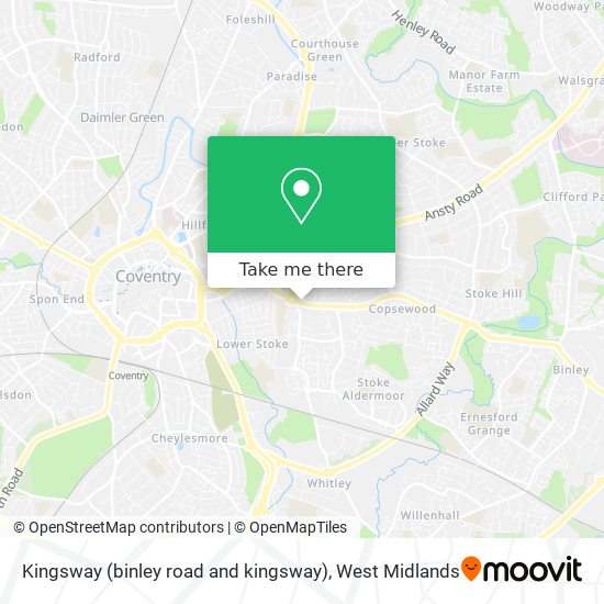 Kingsway (binley road and kingsway) map