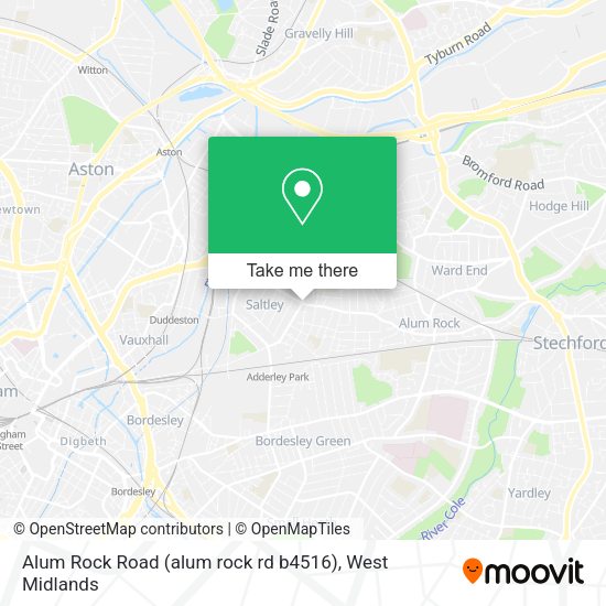 Alum Rock Road (alum rock rd b4516) map