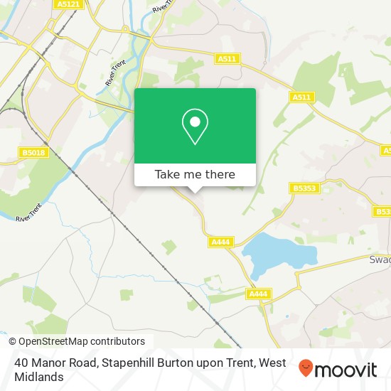 40 Manor Road, Stapenhill Burton upon Trent map