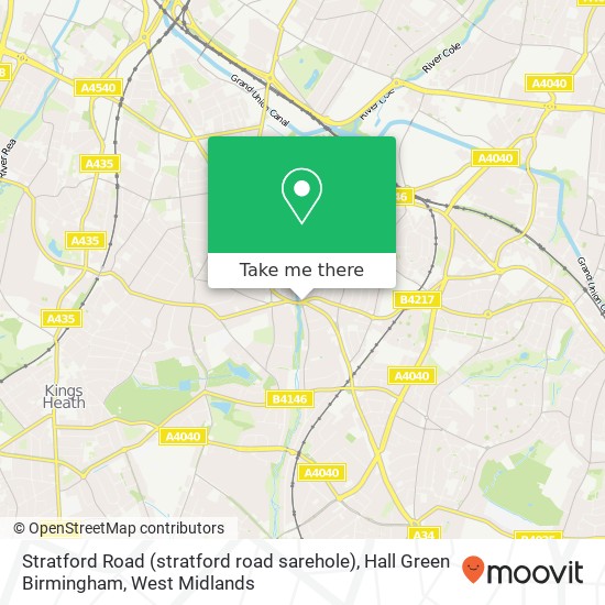 Stratford Road (stratford road sarehole), Hall Green Birmingham map