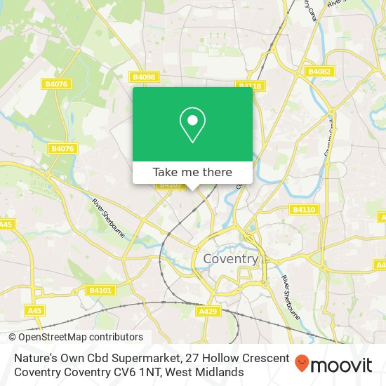 Nature's Own Cbd Supermarket, 27 Hollow Crescent Coventry Coventry CV6 1NT map