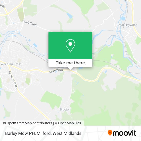 Barley Mow PH, Milford map