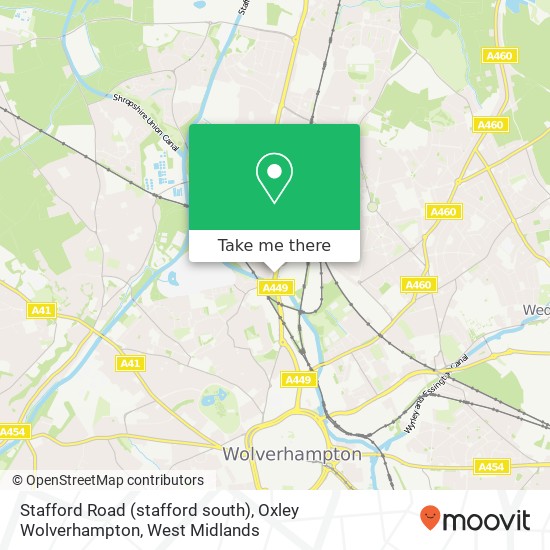 Stafford Road (stafford south), Oxley Wolverhampton map