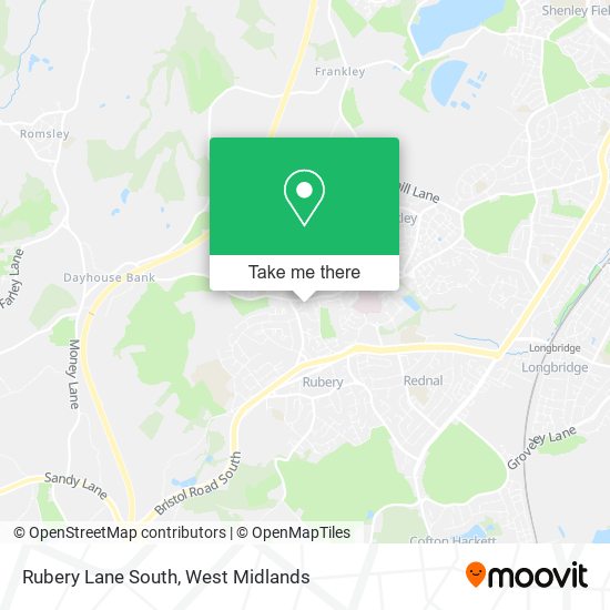 Rubery Lane South map