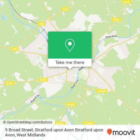 9 Broad Street, Stratford upon Avon Stratford upon Avon map
