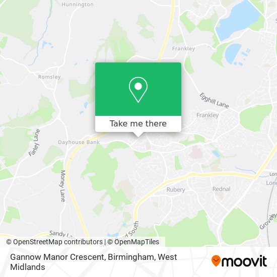 Gannow Manor Crescent, Birmingham map